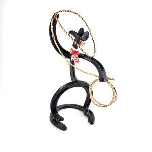 Rodeo Cowboy Horseshoe Art Sculpture Statue Western Decor Farmhouse Rustic